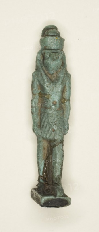 Amulet of the God Horus, Third Intermediate Period, Dynasty 21–25 (1070–656 BC), Egyptian, Egypt, Faience, 3.2 × 1.3 × 0.8 cm (1 1/4 × 1/2 × 5/16 in.)