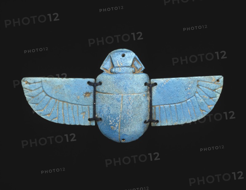Winged Scarab Amulet, Late Period (664–332 BC), Egyptian, Egypt, Faience, 6.4 × 13 × 0.6 cm (2 1/2 × 5 1/8 × 1/4 in.)