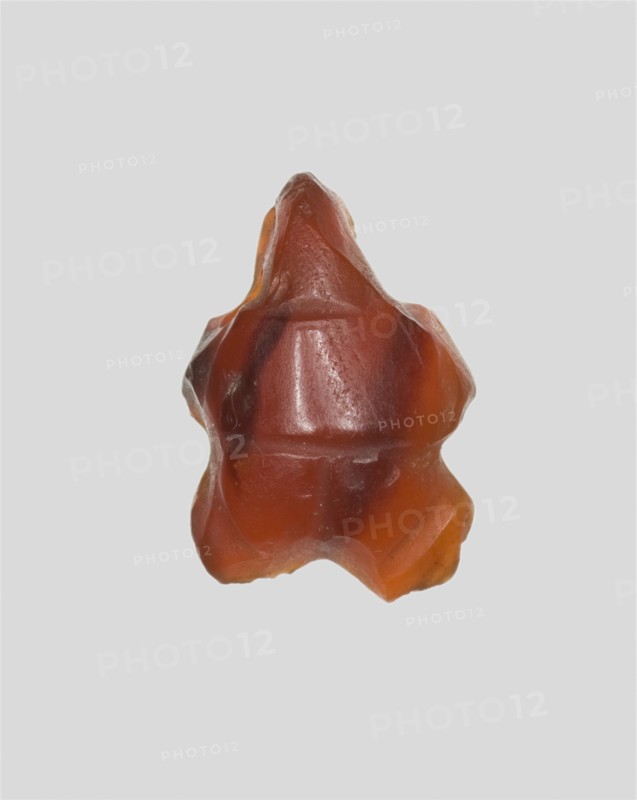 Amulet of a Human Face, Old Kingdom–First Intermediate Period, Dynasty 4–10 (about 2613–2055 BC), Egyptian, Egypt, Carnelian, 0.5 × 1.3 × 1.1 cm (3/16 × 1/2 × 7/16 in.)