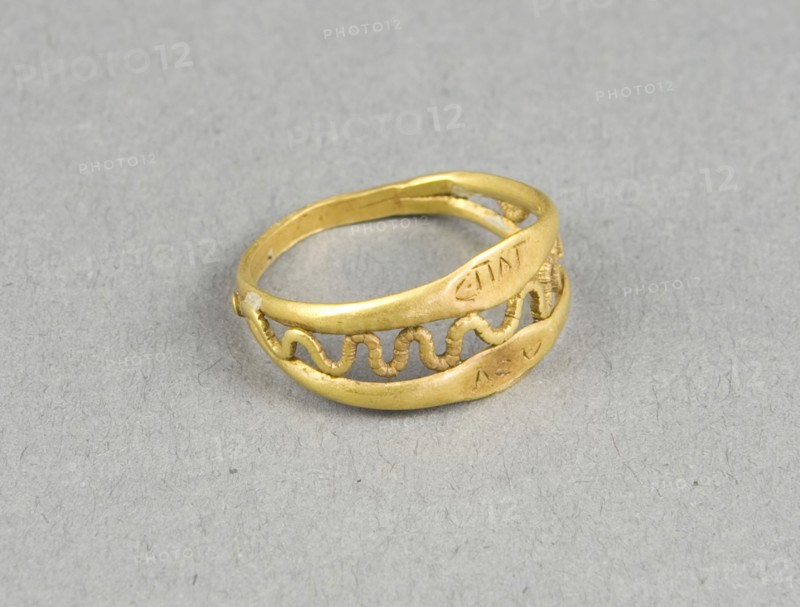 Openwork Ring, about 1st century AD, Greco-Roman, said to be found in Egypt, Egypt, Gold, H. 1 cm (3/8 in.), diam. 1.5 cm (9/16 in.)