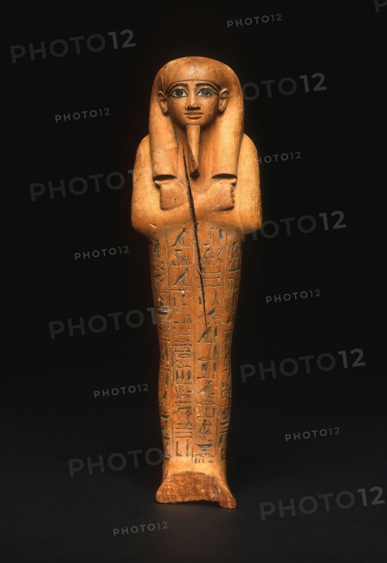 Shabti (Funerary Figurine) of Nebseni, New Kingdom, Dynasty 18 (about 1570 BC), Egyptian, Egypt, Wood (tamarisk) and pigment, 17.5 × 8.25 × 7 cm (6 7/8 × 3 1/4 × 2 3/4 in.)