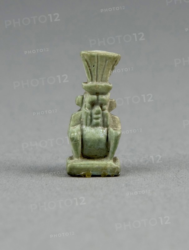 Amulet of the God Bes, Third Intermediate Period, Dynasty 21–25 (1070–656 BC), Egyptian, Egypt, Faience, 2.1 × 1 × .75 cm ( 3/4 × 3/8 × 1/4 in.)