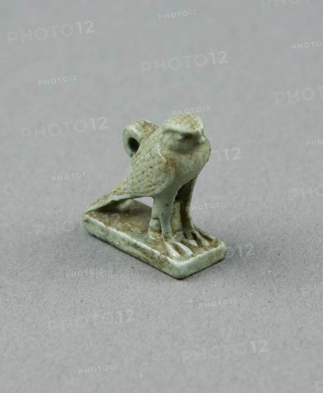 Amulet of a Hawk, Third Intermediate Period, Dynasty 21–25 (1070–656 BC), Egyptian, Egypt, Faience, 1.9 × 1.9 × 0.6 cm (3/4 × 3/4 × 1/4 in.)