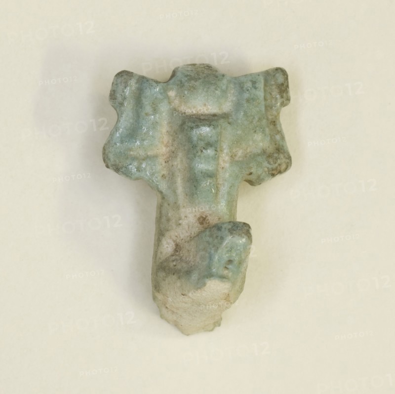 Amulet of the God Shu, Third Intermediate Period, Dynasty 21–25 (1070–656 BC), Egyptian, Egypt, Faience, 1.9 × 1 × 1 cm (3/4 × 3/8 × 3/8 in.)