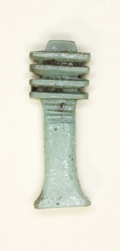 Amulet of a Djed Pillar, Third Intermediate Period–Ptolemaic Period (about 1069–30 BC), Egyptian, Egypt, Faience, 2.2 × 0.8 × 0.4 cm (7/8 × 3/8 × 1/8 in.)