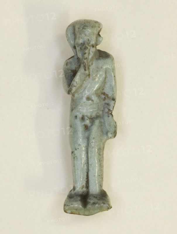 Amulet of the God Horus, Third Intermediate Period, Dynasty 21–25 (1070–656 BC), Egyptian, Egypt, Faience, 2.5 × 0.6 × 0.6 cm (1 × 1/4 × 1/4 in.)