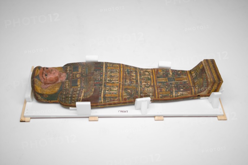 Coffin of Wenuhotep, Third Intermediate–Late Period, late Dynasty 25–early Dynasty 26 (about 700–600 BC), Egyptian, Egypt, Wood, pigment, 44.1 × 181 × 51.4 cm (17 3/8 × 71 1/4 × 20 1/4 in.)