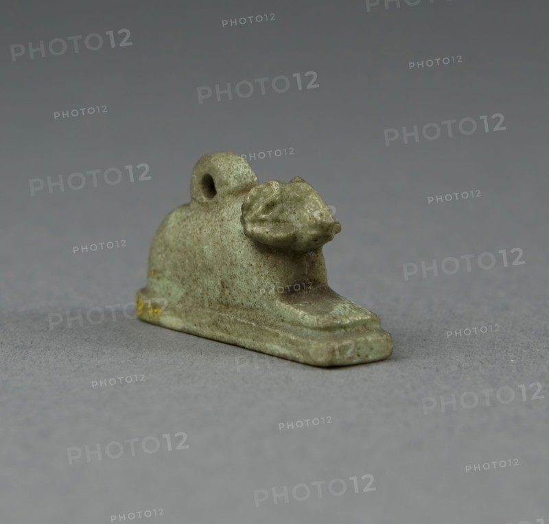 Amulet of the God Amon, Third Intermediate Period, Dynasty 21–25 (1070–656 BC), Egyptian, Egypt, Faience, 3.2 × 1.6 × 1 cm (1 1/4 × 5/8 × 3/8 in.)