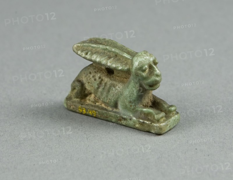 Amulet of a Hare, Third Intermediate Period, Dynasty 21–25 (1070–656 BC), Egyptian, Egypt, Faience, 1.9 × 0.3 × 1 cm (3/4 × 1/8 × 3/8 in.)