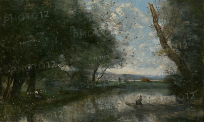 Landscape, 1865/70, Jean-Baptiste-Camille Corot, French, 1796-1875, France, Oil on canvas, 33 × 55 cm (13 × 21 5/8 in.)