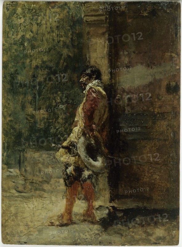 Cavalier, c. 1871, Mariano Fortuny y Marsal, Spanish, 1838-1874, Spain, Oil on wood, 13.7 x 10.2 cm (5 3/8 x 4 in.)