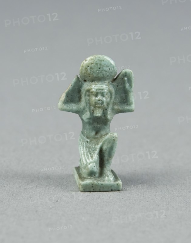 Amulet of the God Shu, Late Period, Dynasty 26 (664–525 BC), Egyptian, Egypt, Faience, 2.25 × 1.25 × 1 cm (7/8 × 1/2 × 3/8 in.)