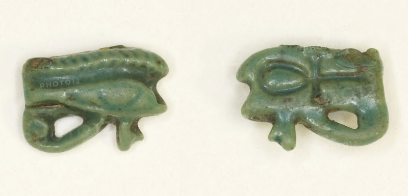 Scaraboid with Sacred Eye of Horus and Prayer for Life, Late New Kingdom–Third Intermediate Period (about 1550–664 BC), Egyptian, Egypt, Faience, 1.3 × 0.8 × 0.3 cm (1/2 × 5/16 × 1/8 in.)