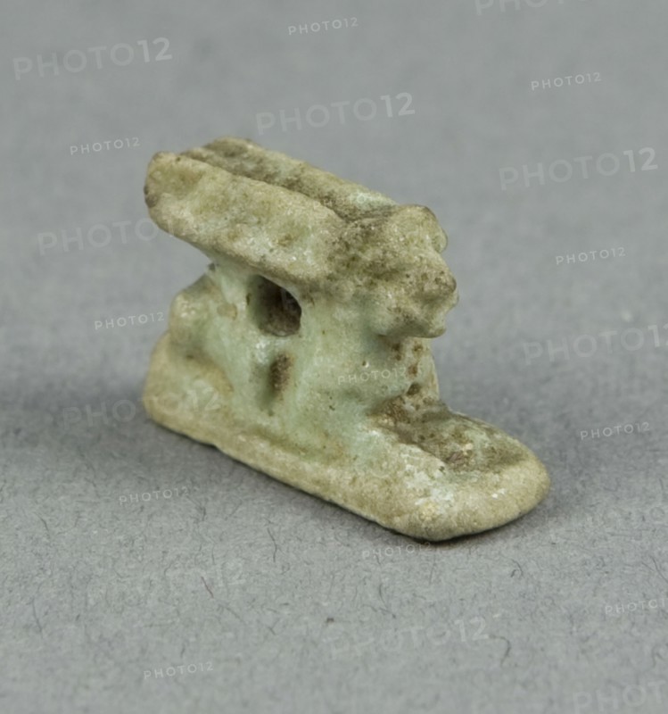 Amulet of a Hare, Late Period, Dynasties 26–31 (664–332 BC), Egyptian, Egypt, Faience, 1 × .32 × 1.59 cm (3/8 × 1/8 × 5/8 in.)