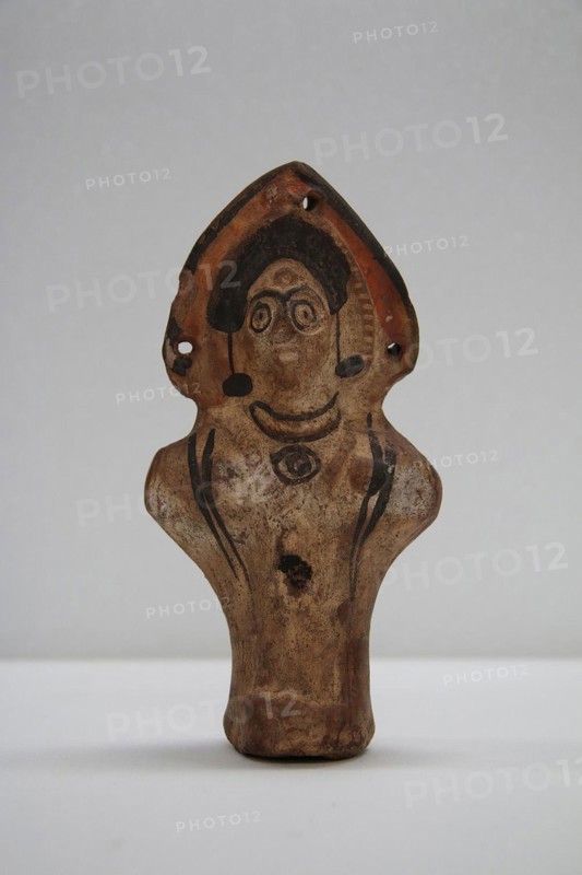 Statuette of an Orant Figure, Byzantine Period, 5th/6th century AD, Egyptian, Egypt, Earthenware, pigment, 13.8 × 8.9 × 4.5 cm (5 7/16 × 3 1/2 × 1 13/16 in.)