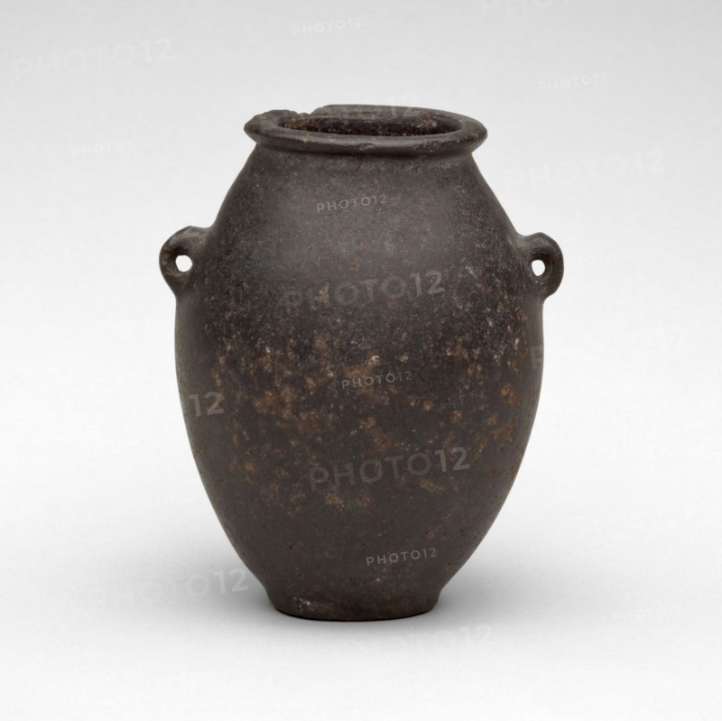 Vessel with Lug Handles, Predynastic Period–Old Kingdom (about 4000–2250 BC), Egyptian, Egypt, Stone, 8.8 × 5.2 × 4.8 cm (3 1/2 × 2 1/16 × 1 7/8 in.)