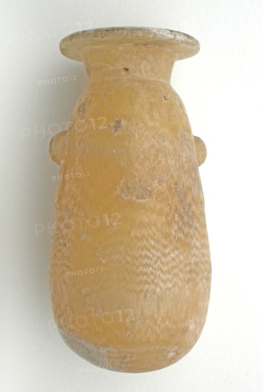 Alabastron (Container for Scented Oil), Late Period, Dynasties 26–31 (?) (664–332 BC), Egyptian, Egypt, Calcite, H. 8 cm (3 1/8 in.), diam. 3.8 cm (1 1/2 in.)