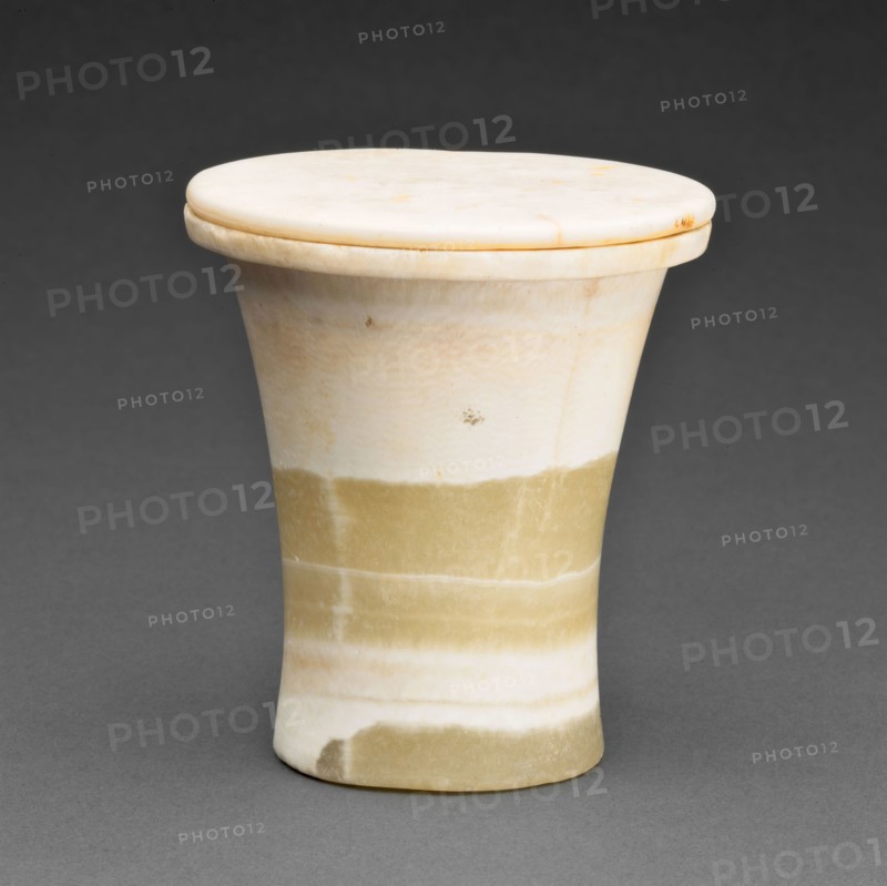 Oil Jar with Lid, Middle Kingdom, Dynasty 12 (about 1976–1794 BC), Egyptian, Egypt, Stone, a (jar): 7.9 × 7.4 × 7.4 cm (3.14 × 2.95 × 2.94 in)