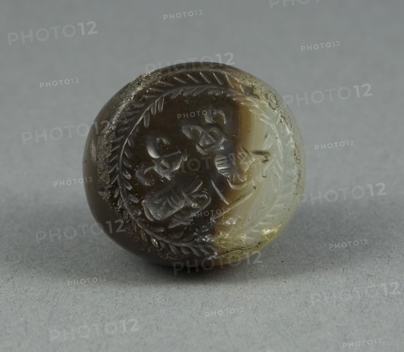 Seal with Two Gazelles, Persian Period, Dynasty 31 (343–332 BC), Egyptian (?), Egypt, Stone, 1.9 × 2.5 × 2.5 cm (3/4 × 1 × 1 in.)
