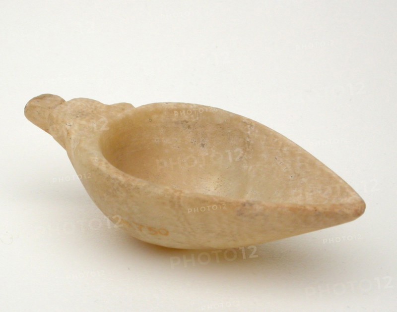 Dish, Third Intermediate Period, Dynasty 21–25 (?) (about 1069–664 BC), Egyptian, Egypt, Calcite, 2.5 × 9.8 × 5.1 cm (1 × 3 7/8 × 2 in.)