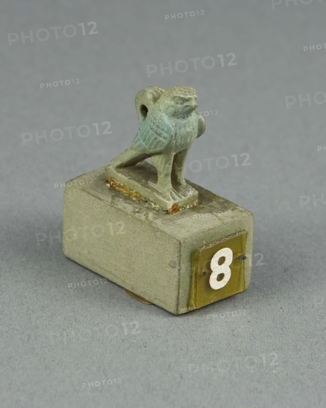 Amulet of a Falcon, Late Period, Dynasty 26–31 (664–332 BC), Egyptian, Egypt, Faience, 3.2 × 2.5 × 1.4 cm (1 1/4 × 1 × 9/16 in.)