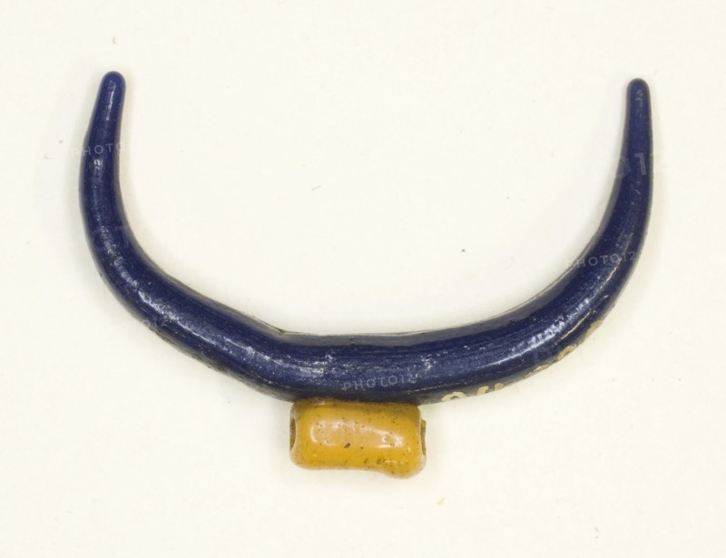 Amulet of the Lunar Crescent, New Kingdom, Dynasty 18 (about 1300 BC), Egyptian, Egypt, Glass (?), 1.9 × 2.5 × 0.3 cm (3/4 × 1 × 1/8 in.)