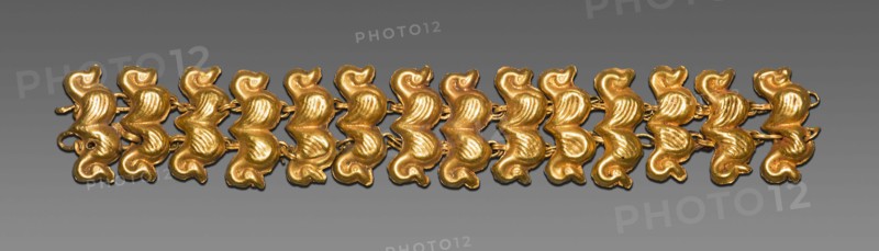 Fragment of a Necklace, 3rd century AD, Roman, probably Egypt, Roman Empire, Gold, 11.43 × 1.56 cm (4 1/2 × 5/8 in.)