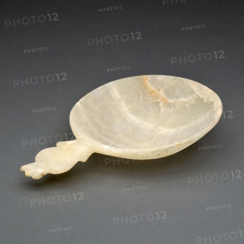 Ointment Vessel, New Kingdom, Dynasty 18 (about 1550–1292 BC), Egyptian, Egypt, Egyptian alabaster, 17.2 × 11.4 × 2.3 cm (6 7/8 × 4 1/2 × 7/8 in.)