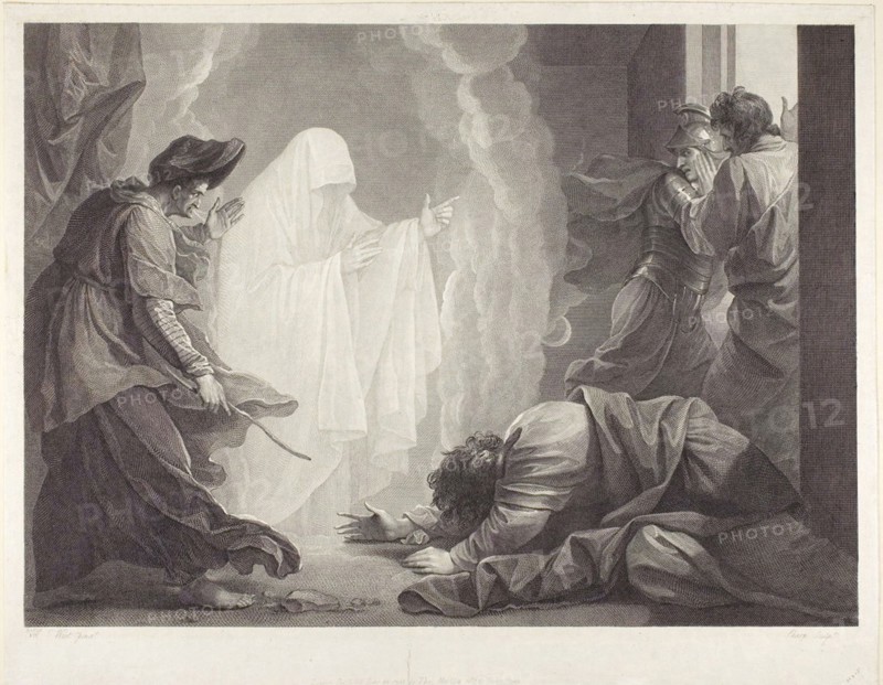Saul and the Witch of Endor, 1788, William Sharp (English, 1749-1824), after Benjamin West (American, 1738-1820), United States, Engraving on paper, 490 x 515 mm