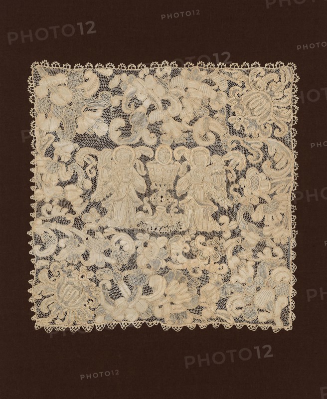Chalice Cover, 1650/1700, Europe, Europe, Linen, needle lace with woven tapes, 37 × 37 cm (14 1/2 × 14 1/2 in.)