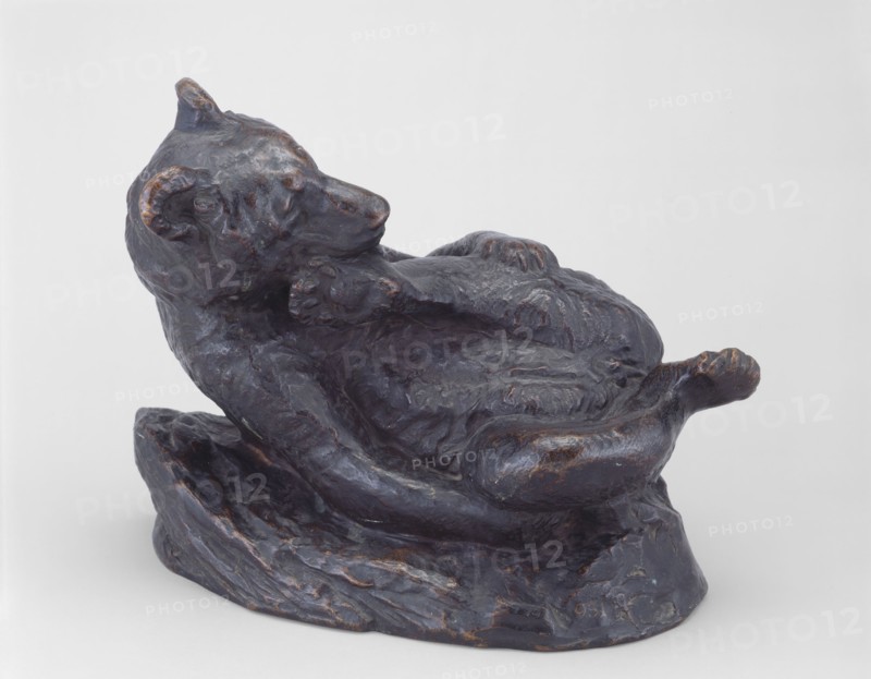 The Soul of Contentment (Black Bear), Modeled 1886, cast 1886/99, Edward Kemeys, American, 1843–1907, United States, Bronze with black patina, 26.7 × 35.6 × 25.4 cm (10 1/2 × 14 × 10 in.)