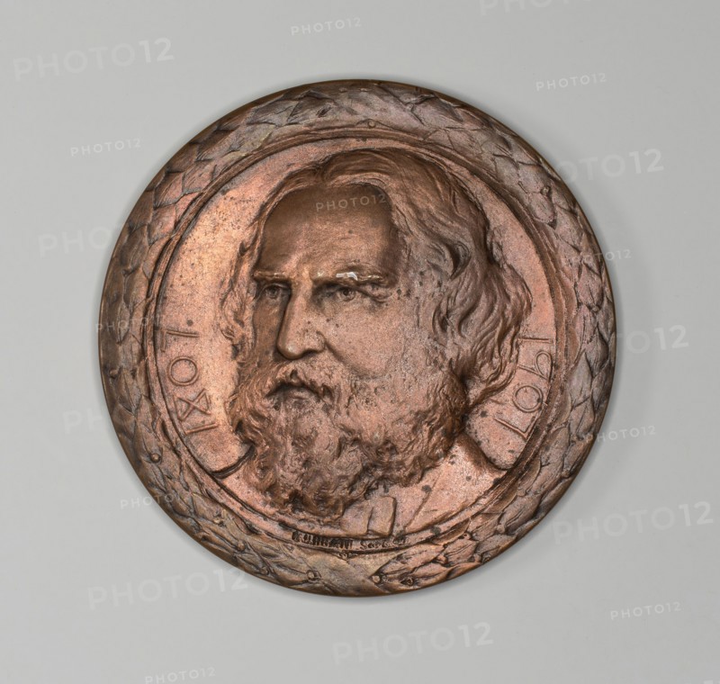Medal commemorating Henry Wadsworth Longfellow, c. 1882, Bela Lyon Pratt, American, 1867–1917, United States, Bronze, Diam. 6.4 cm (2 1/2 in.)
