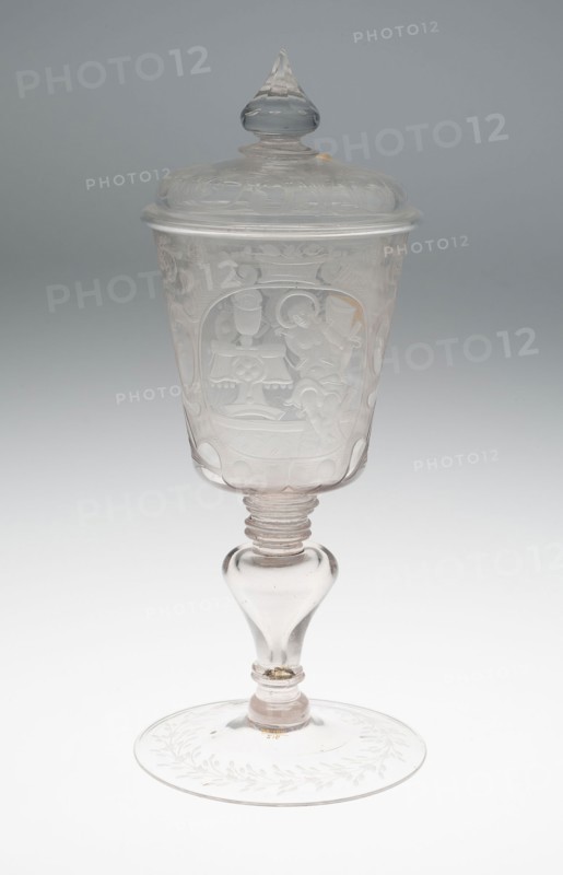 Goblet with Cover, 18th century, Germany, Rhineland, Rhineland, Glass, H. 29.2 cm (11 1/2 in.)