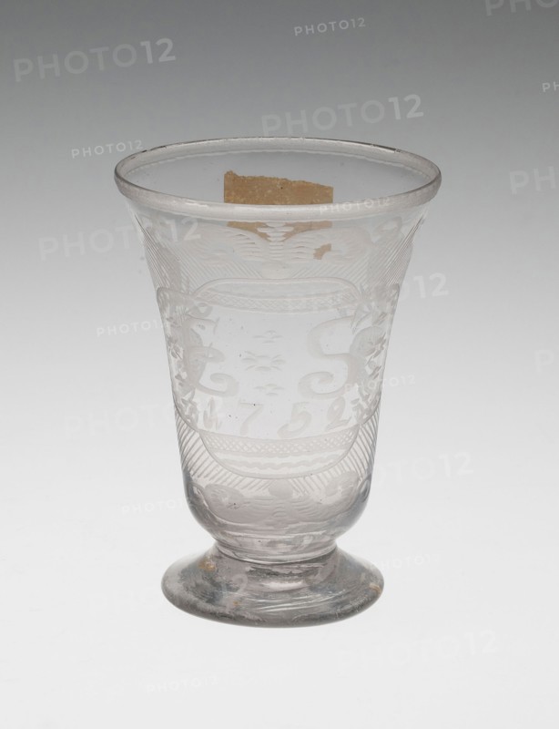 Hogarth Cordial Glass, 1752, England, Glass, H. 9.5 cm (3 3/4 in.)