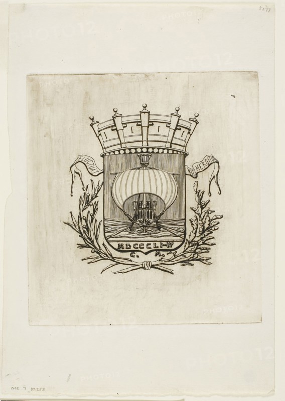 It Rocks but is Not Sunk, 1854, Charles Meryon, French, 1821-1868, France, Etching on ivory laid paper, 172 × 159 mm (image), 172 × 159 mm (plate), 268 × 187 mm (sheet)