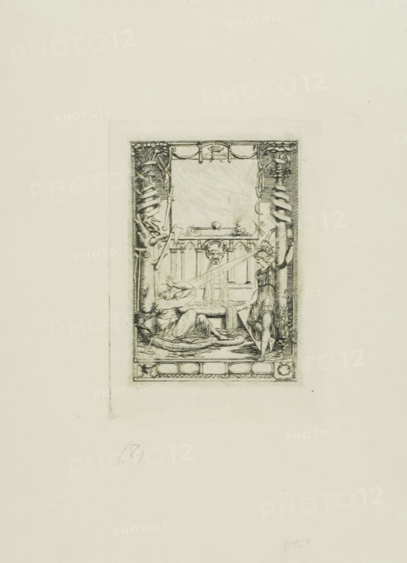 Frontispiece for the Catalogue of the Engravings of Thomas De Leu, 1866, Charles Meryon, French, 1821-1868, France, Etching and engraving with burnishing on ivory laid paper, 129 × 98 mm (image, including stray marks), 153 × 108 mm (plate), 343 × 242 mm (sheet)