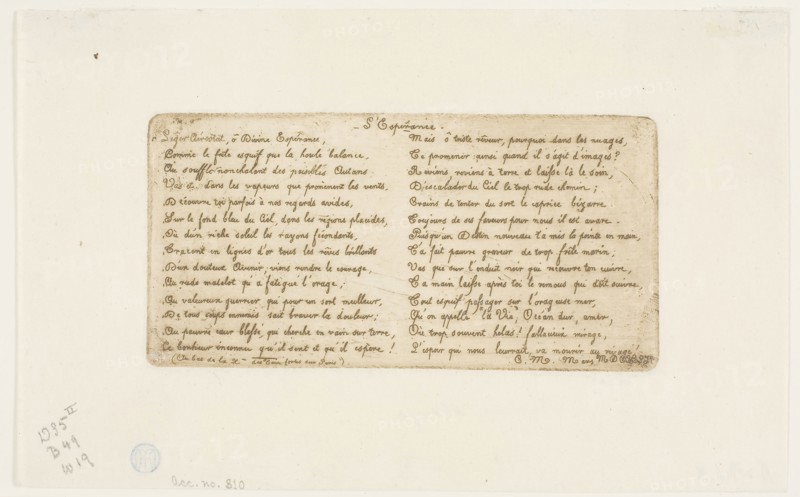 L’Esperance (verse to accompany Pont-au-Change), 1854, Charles Meryon, French, 1821-1868, France, Etching in brown on ivory laid paper, 63 × 126 mm (image), 63 × 126 mm (plate), 119 × 190 mm (sheet)