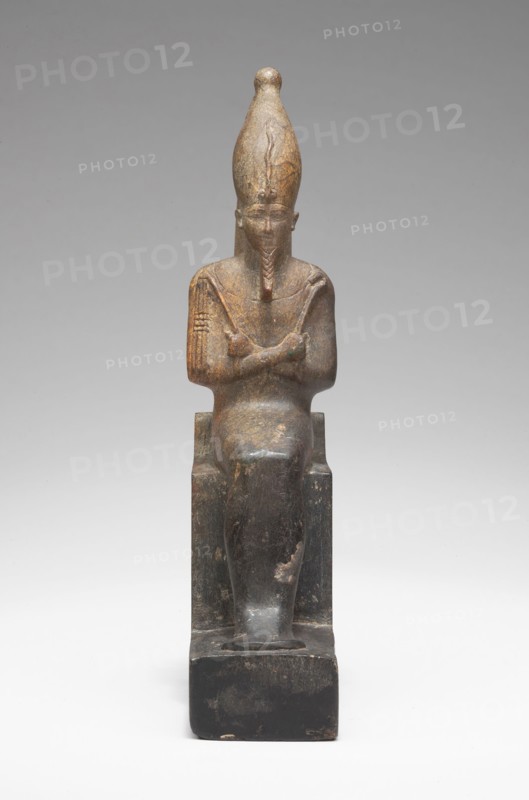 Statuette of Osiris, Late Period, Dynasty 26 (664–525 BC), Egyptian, Egypt, Steatite, 19.3 × 4.1 × 10.2 cm (7 5/8 × 1 5/8 × 4 in.)
