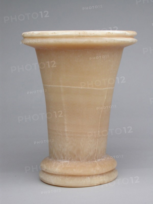 Unguent Jar, Ptolemaic Period (332–30 BC), Egyptian, Egypt, Calcite, 16.8 × 12.7 × 12.7 cm (6 5/8 × 5 × 5 in.)