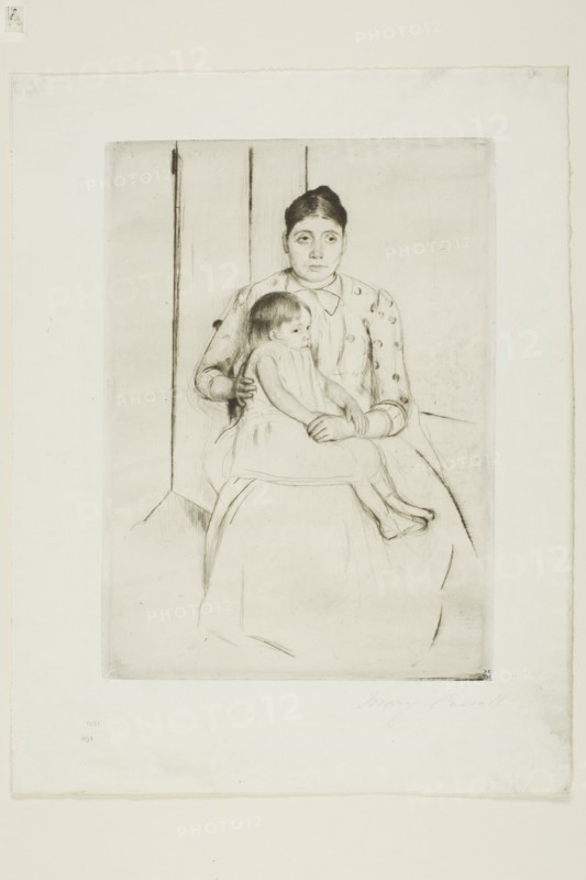 Repose, 1890, Mary Cassatt, American, 1844-1926, United States, Etching in dark brown ink on off-white laid paper, 231 x 168 mm (image/plate), 310 x 240 mm (sheet)