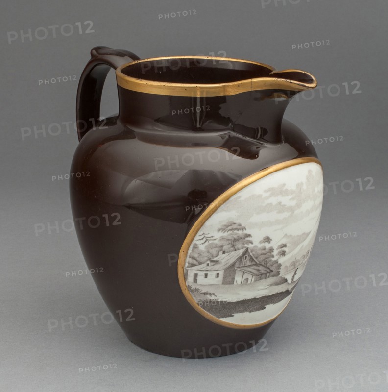 Jug, 1810/20, Spode Pottery & Porcelain Factory, English, founded 1767, Stoke on Trent, Lead-glazed earthenware with lustre decoration, 16 x 17.8 cm (6 5/16 x 7 in.)