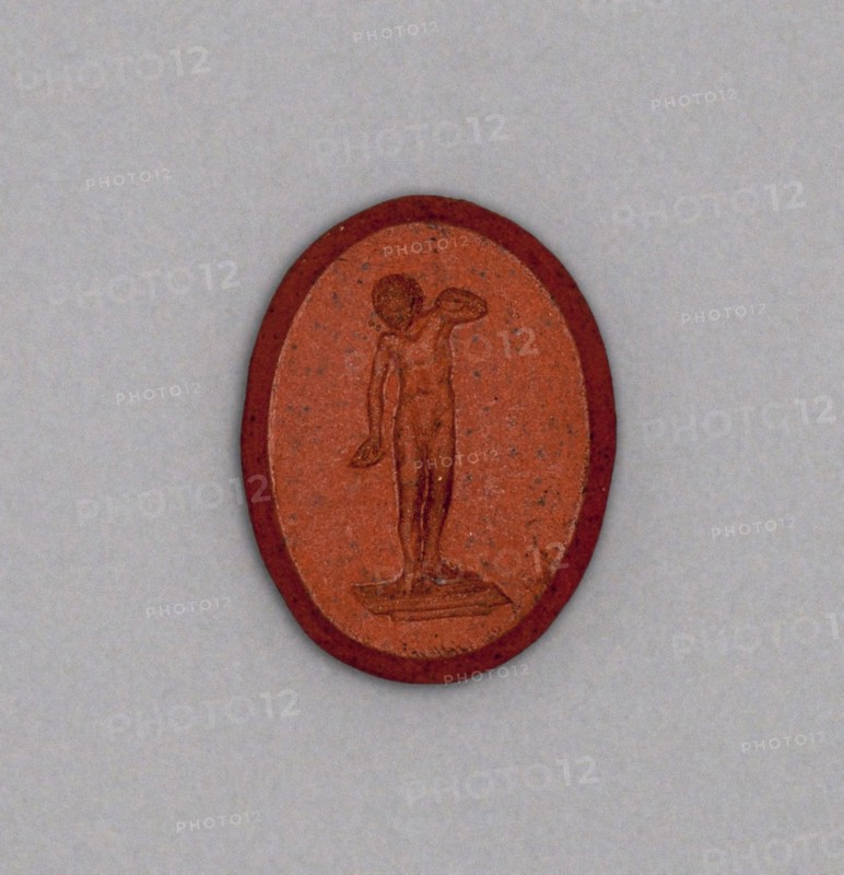 Intaglio with Medici Faun, Late 18th century, Wedgwood Manufactory, England, founded 1759, Burslem, Stoneware (jasperware), 2.1 × 1.6 × 0.4 cm (13/16 × 5/8 × 1/8 in.)