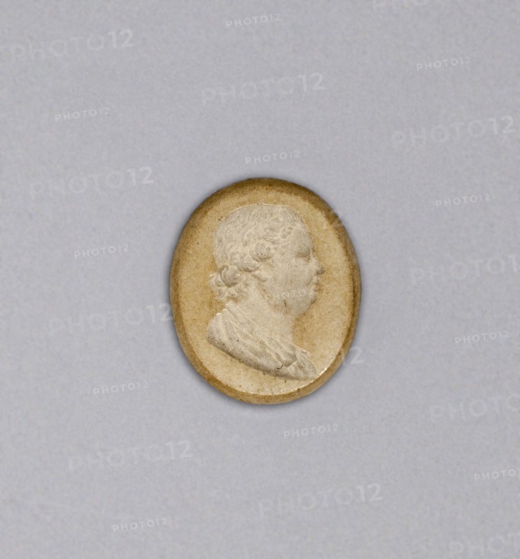 Intaglio with Head of a Man, Late 18th century, Wedgwood Manufactory, England, founded 1759, Burslem, Stoneware (jasperware), 2.1 × 1.7 cm (13/16 × 11/16 in.)