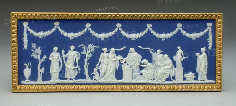 Plaque with Sacrifice to Ceres, Possibly mid–19th century, Wedgwood Manufactory, England, founded 1759, Burslem, Stoneware (jasperware), 29.2 × 11 cm (11 1/2 × 4 5/16 in.)