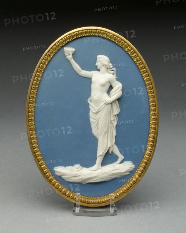 Plaque with Bacchanalian Figure, 1769/80, Wedgwood Manufactory, England, founded 1759, Burslem, Stoneware (jasperware), Overall: 16.2 × 11.9 cm (6 3/8 × 4 11/16 in.)