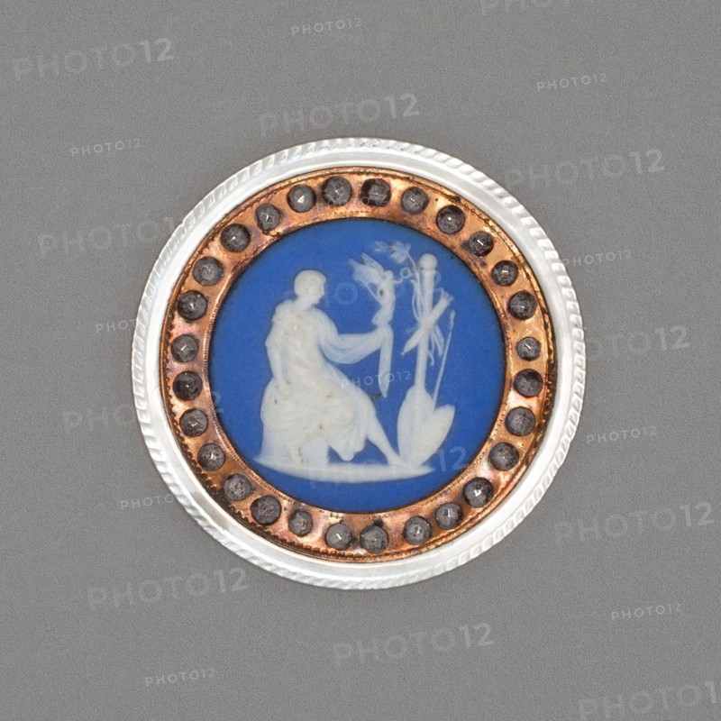 Button, Late 18th century, Wedgwood Manufactory, England, founded 1759, Burslem, Stoneware (jasperware), Diam. 4.5 cm (1 3/4 in.)