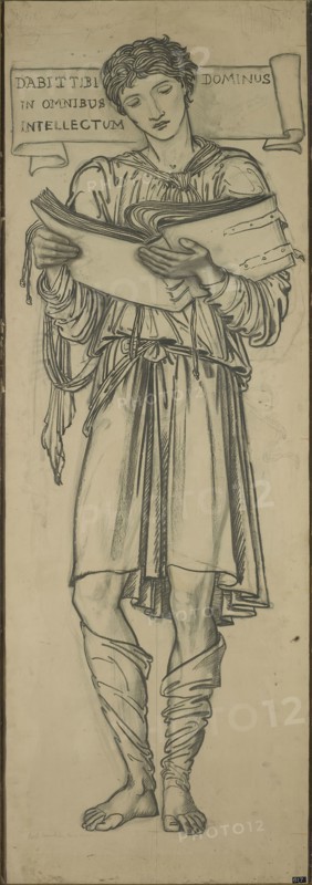 Timothy (Cartoon for Lady Chapel east window), March 1872, Sir Edward Burne-Jones, English, 1833-1898, England, Charcoal and pen and ink on paper, 1,759 × 616 mm