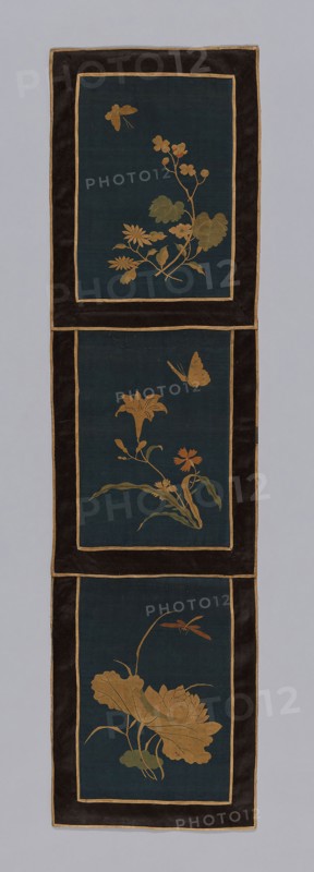 Panel (Furnishing Fabric), Qing dynasty (1644–1911), 1875/1900, China, Silk, tapestry weave, k'o-ssu, 88.2 × 23.2 cm (34 3/4 × 9 1/8 in.)