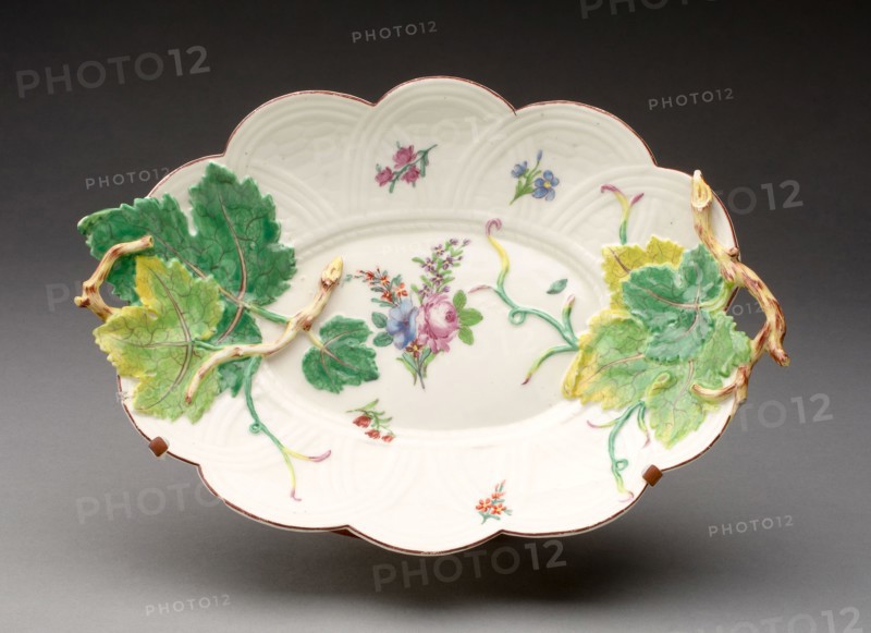 Dish, c. 1750, Chelsea Porcelain Manufactory, London, England, c. 1745-1784, Chelsea, Soft-paste porcelain, polychrome enamels, 27.3 × 19.1 cm (10 3/4 × 7 1/2 in.)