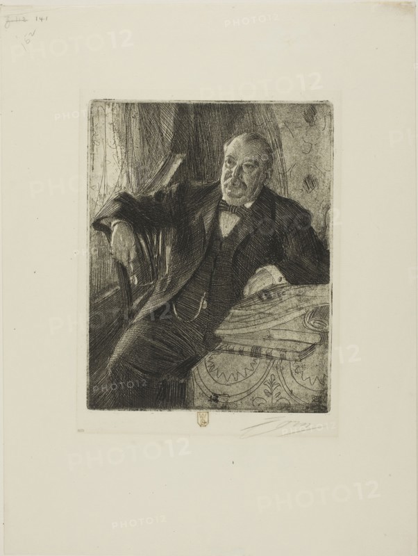 Grover Cleveland I, 1899, Anders Zorn, Swedish, 1860-1920, Sweden, Etching on ivory laid paper, 226 x 178 mm (image/plate), 400 x 300 mm (sheet)